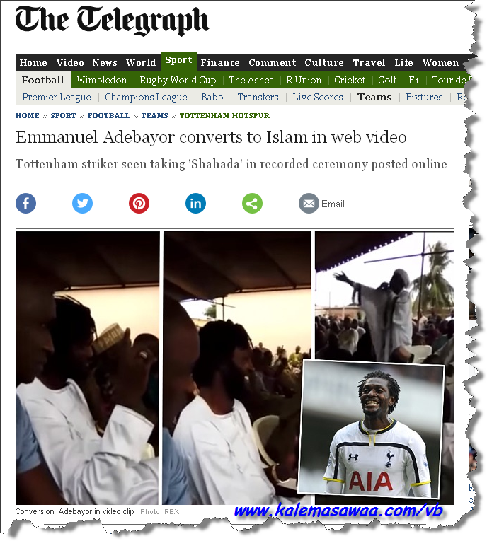 Emmanuel Adebayor converts Islam